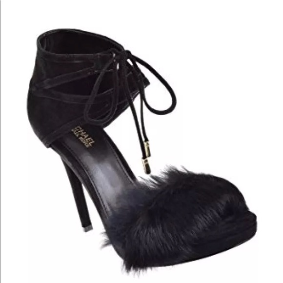 remi fur and suede sandal